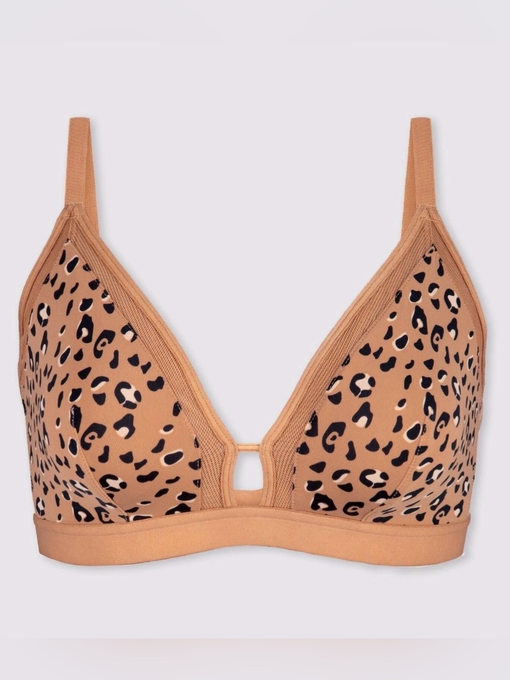 LIVELY The Busty Stripe Mesh Bralette in Cheetah Print 🐆 SZ S NWOT
